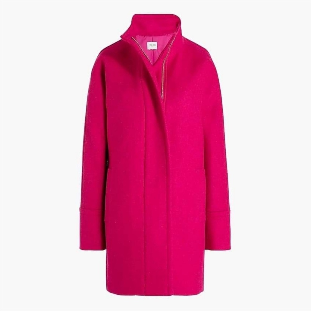 J. Crew City Peacoat Full Zip Winter Jacket Minimalist Preppy Pink 14